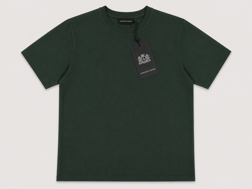 T-Shirt Giordano Orsini in Cotone Premium Verde Bosco