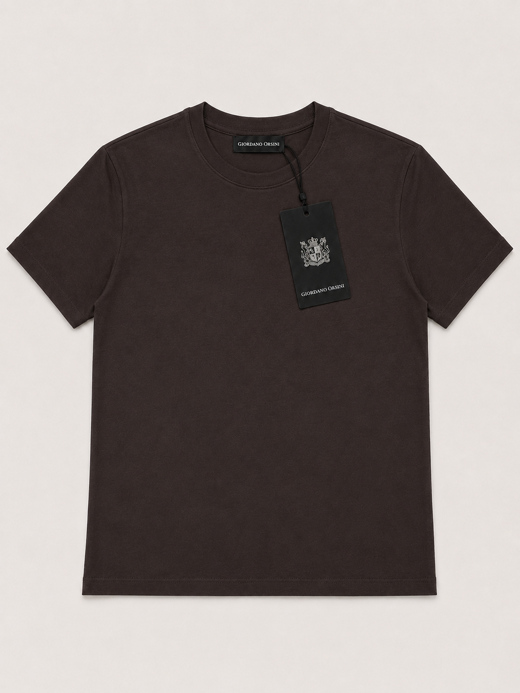 T-Shirt Uomo Giordano Orsini in Cotone Premium – Marrone Cioccolato