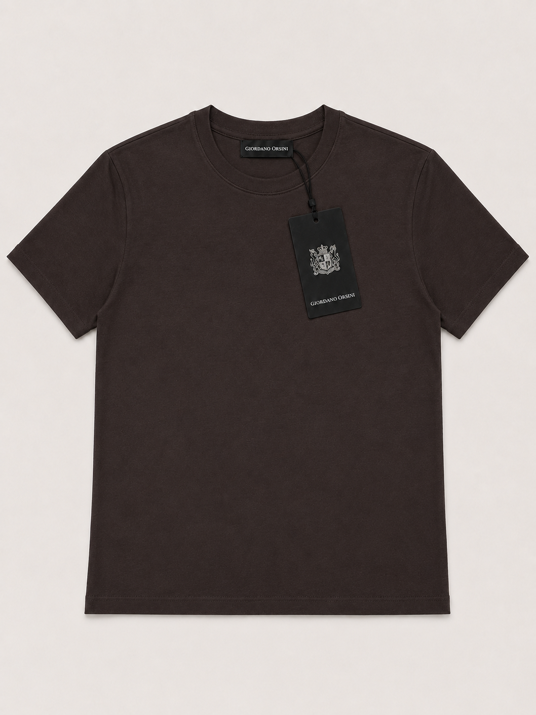 T-Shirt Uomo Giordano Orsini in Cotone Premium – Marrone Cioccolato