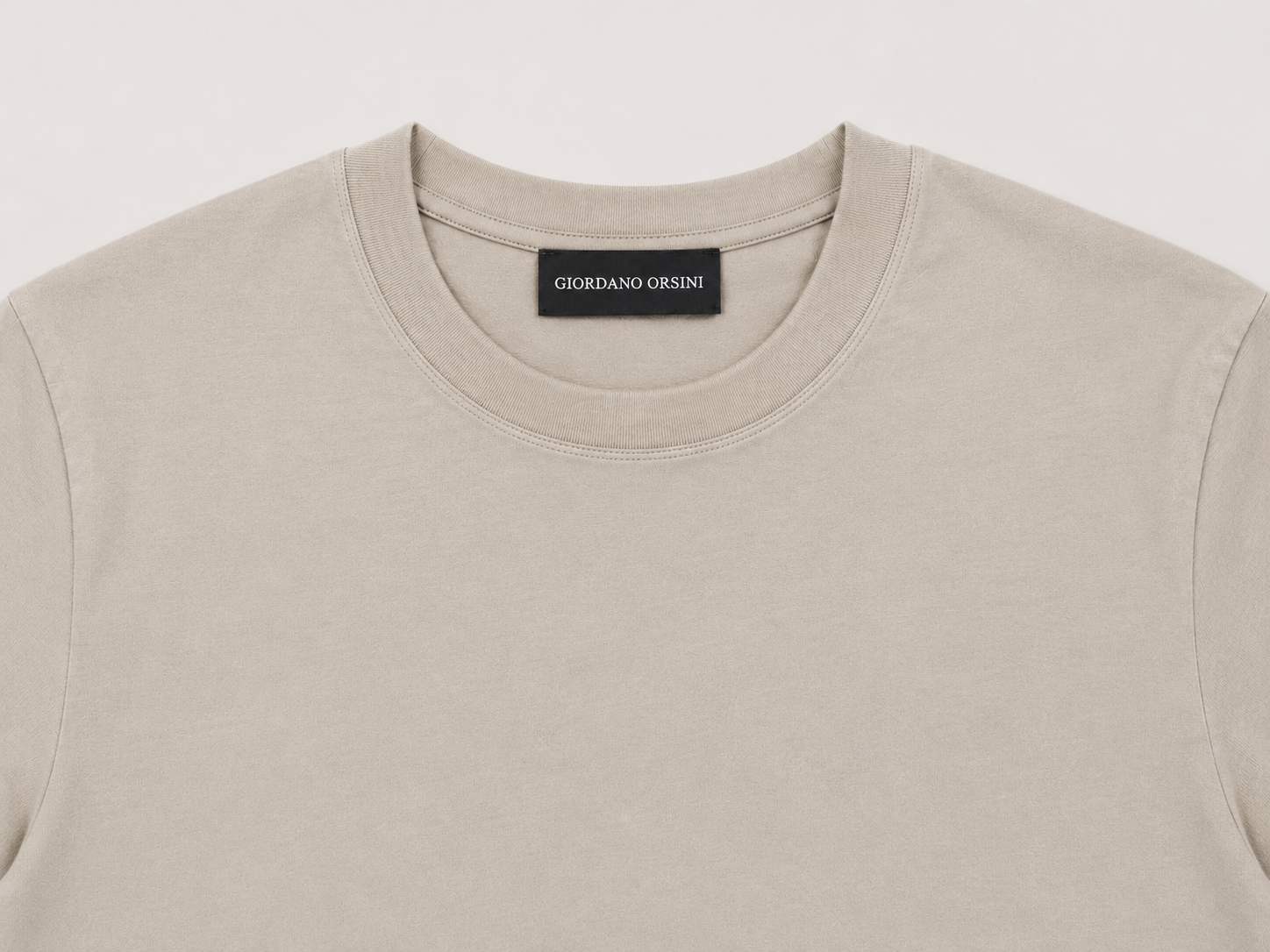 T-Shirt Uomo Giordano Orsini in Cotone Premium – Beige Sabbia